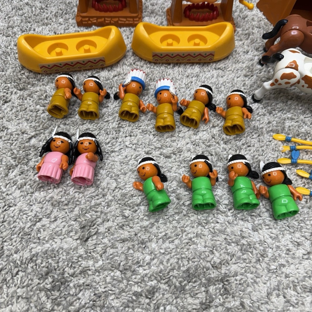 Vintage Playskool Lil' Playmates figures horses natives boats grills huge lot - Picture 4 of 16